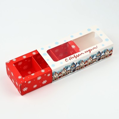 Коробка под 3 конфеты с ячейками «Новогодние истории», 13×3×5.5 см