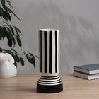 Ваза «Пикассо», ручная роспись, полосы узор, 26×11 см, керамика, чёрно-белая - Фото 1