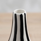 Ваза керамика настольная "Пикассо" (ручная роспись) широкие полосы, 19х14 см, чёрно-белый - Фото 2