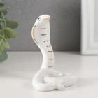 Сувенир керамика "Белая кобра" с золотом 5х6,2х7,7 см - фото 25342531