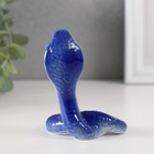 Сувенир керамика "Синяя кобра" с золотом 5х6,2х7,7 см - фото 25342536