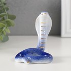 Сувенир керамика "Синяя кобра" с золотом 5х6,2х7,7 см - фото 25342537