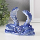 Сувенир керамика "Две кобры с сердцем" синие с золотом 4,2х11,2х9,4 см - фото 25342557