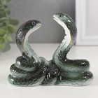 Сувенир керамика "Две кобры с сердцем" зелёные с золотом 4,2х11,2х9,4 см - фото 25342560