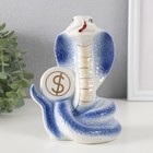 Сувенир керамика "Кобры с монетами" синие с золотом набор 2 шт 9х12,2х15,5 см - Фото 5