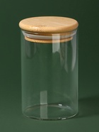 Органайзер для хранения ватных палочек «BAMBOO», с крышкой, d=6.5×10 см, прозрачный, коричневый - Фото 4