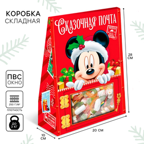 Коробка складная, новогодняя "Сказочная почта", 20 x 28,1 x 10 см, Микки Маус и его друзья