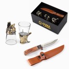 Подарочный набор 4 в 1 «Лучший рыбак»: 3 рюмки для водки по 50 мл, нож, бронза - Фото 2