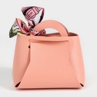 Кожанная подарочная сумочка 13 х12 х 5,5 см розовая - Фото 3