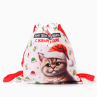 Рюкзак - мешок детский новогодний «Котик в шапке», 35×30 см - Фото 5