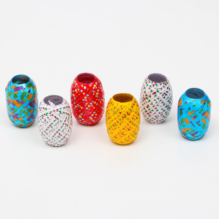 Лента упаковочная «С днём рождения», МИКС, 0.5 см × 10 м - Фото 1