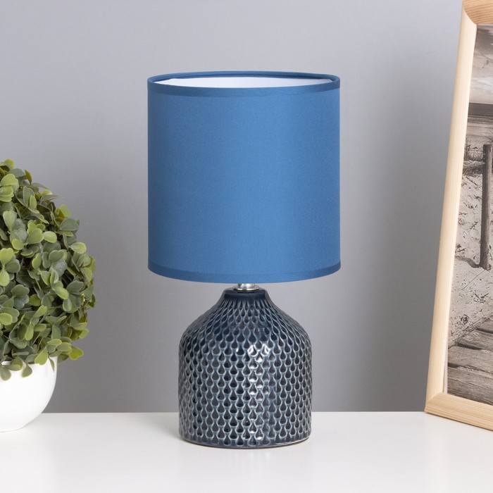 

Лампа настольная "Каталина" 1х40Вт Е14 синий 13х13х25см