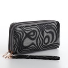 Кошелёк женский на молниях с ремешком, 19×4×9.5 см, с абстрактным принтом, серый - Фото 6