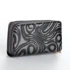 Кошелёк женский на молниях с ремешком, 19×4×9.5 см, с абстрактным принтом, серый - Фото 5