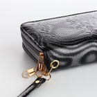 Кошелёк женский на молниях с ремешком, 19×4×9.5 см, с абстрактным принтом, серый - Фото 4