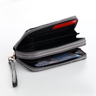 Кошелёк женский на молниях с ремешком, 19×4×9.5 см, с абстрактным принтом, серый - Фото 3