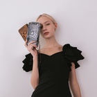 Кошелёк женский на молниях с ремешком, 19×4×9.5 см, с абстрактным принтом, серый - Фото 2