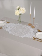 Дорожка на стол Этель ажурная, белая, 40×90 см, 100%п/э - Фото 1