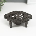 Мармит - подставка для подогрева на греющей свече «Лилия», подсвечник на 1 свечу, чугун, 15×12.5×5 см - Фото 1