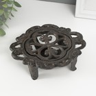 Мармит - подставка для подогрева на греющей свече «Лилия», подсвечник на 1 свечу, чугун, 15×12.5×5 см - Фото 2