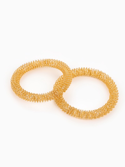 Массажёры для рук, d=5.5×0.8 см, набор - 2 шт., цвет золотистый