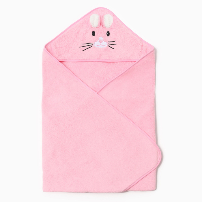 Полотенце - уголок LoveLife «Зайчик», 80×80 см, микрофибра, розовое - Фото 1