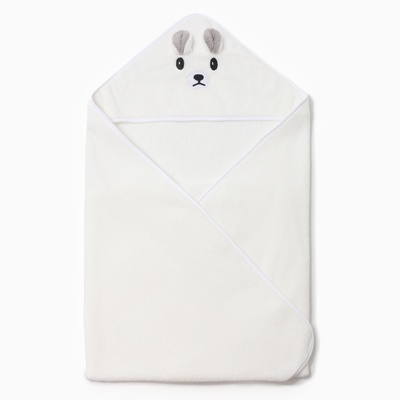 Полотенце - уголок LoveLife «Мишка», 80×80 см, микрофибра, белое