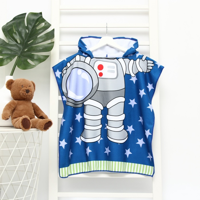 Полотенце-пончо детское LoveLife «Космонавт» 60×120 см, 100% пэ, 230 г/м² - Фото 1
