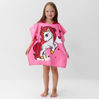 Полотенце - пончо детское LoveLife «Пони», 60×120 см, розовое