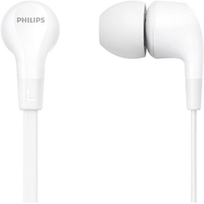 Гарнитура внутриканальные Philips TAE1105WT/00 1.2м белый проводные в ушной раковине - фото 51634990