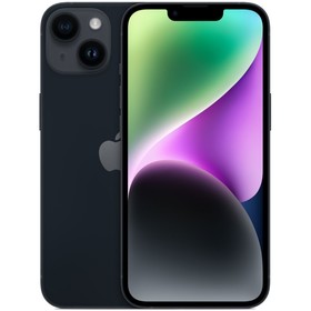 Смартфон Apple A2884 iPhone 14 128Gb 6Gb темная ночь моноблок 3G 4G 2Sim 6.1" 1170x2532 iOS 16 12Mpi