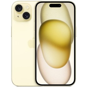 Смартфон Apple A3092 iPhone 15 128Gb желтый моноблок 3G 4G 2Sim 6.1" 1179x2556 iOS 17 48Mpix 802.11