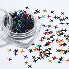 Пайетки для декора «Звёздная ночь», голографические, цвет чёрный - Фото 3