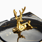 Пепельница «Мрамор», 22.3×12.4×10.5 см, керамика, с крышкой, черная - Фото 4