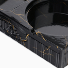 Пепельница «Мрамор», 22.3×12.4×10.5 см, керамика, с крышкой, черная - Фото 5