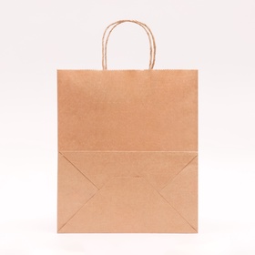 Пакет бумажный подарочный новогодний крафт, «Новый год и веточка!», красный 24?14?28 см (комплект 3 шт)