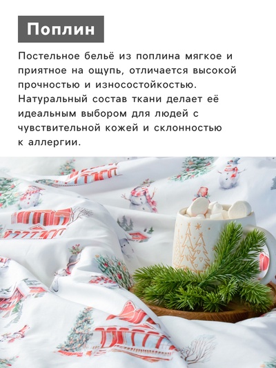 Постельное бельё евро «Этель» Funny snowman, поплин