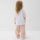 Брюки для девочки с начёсом MINAKU: Exclusive print, пудровые, Oversize рост 110 см - Фото 3