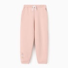 Брюки для девочки с начёсом MINAKU: Exclusive print, пудровые, Oversize рост 158 см - фото 322043466
