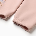 Брюки для девочки с начёсом MINAKU: Exclusive print, пудровые, Oversize рост 158 см - фото 322043468