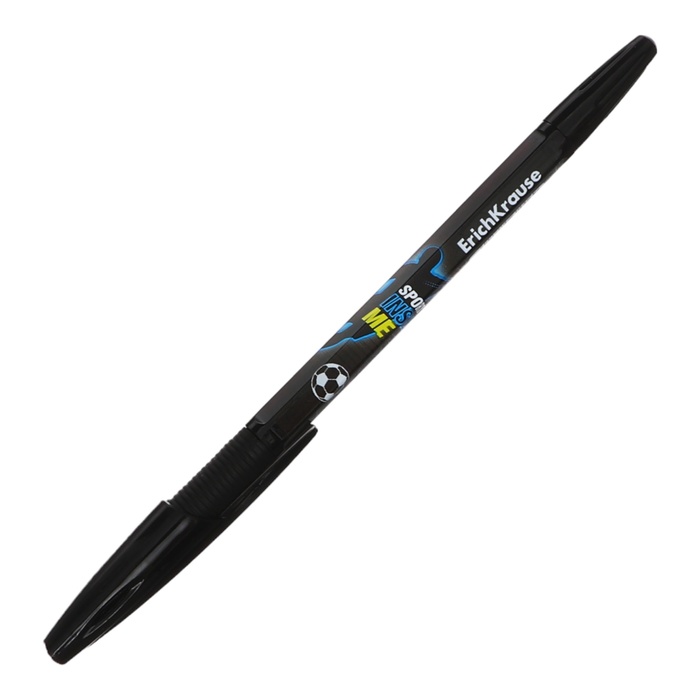 Ручка шариковая ErichKrause R-301 Stick&Grip "Sport DNA", узел 0.7мм, синяя, резиновый держатель, МИКС