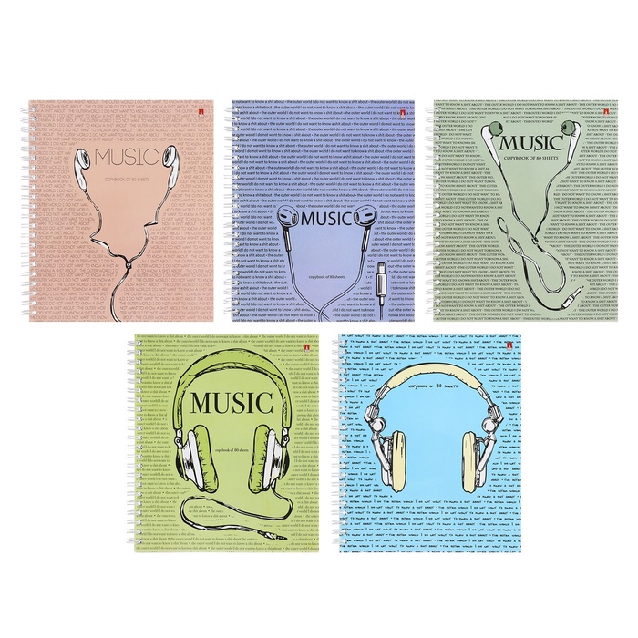

Тетрадь 80л кл на гребне SOUNDMANIA, мел карт гл лам, МИКС