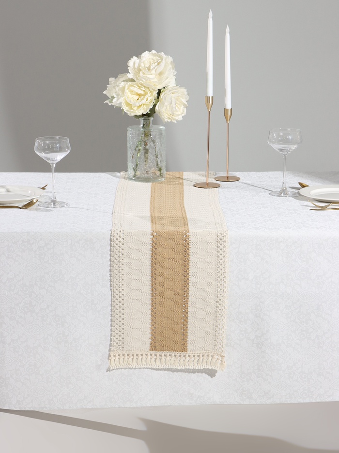 Дорожка «Этель. Сканди», коричневая, 32×150 см, 50% хлопок, 50% лён