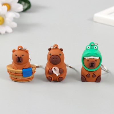 Брелок для ключей на кольце «Капибара», резина, 4.4×2.8×2.2 см, МИКС