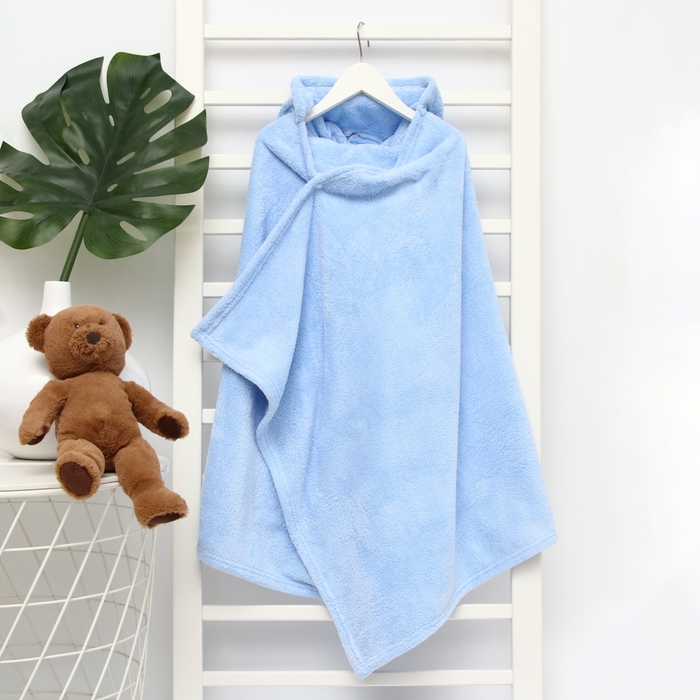 Полотенце - уголок LoveLife «Зайчик», 70×140 см, микрофибра, голубое - Фото 1