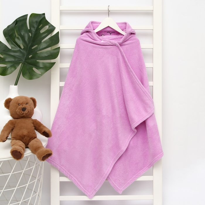 Полотенце - уголок LoveLife «Зая», 70×140 см, микрофибра, фиолетовое - Фото 1