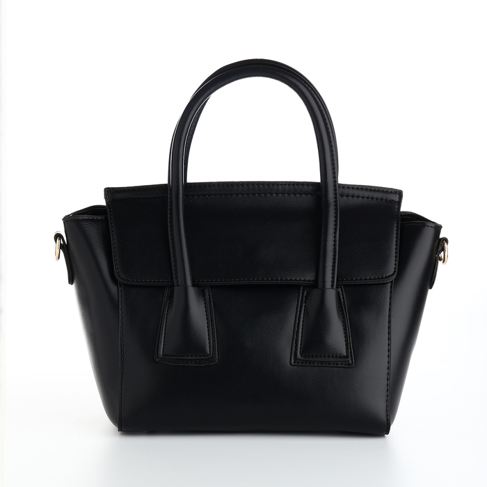 Сумка женская мессенджер на магните, 35×15×23 см, чёрная - Фото 1