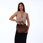 Сумка женская мессенджер на магните, 35×15×23 см, коричневая - Фото 3