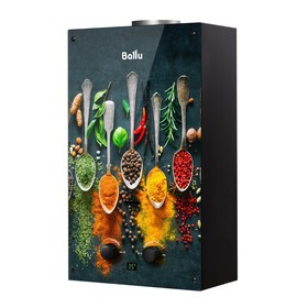 Колонка газовая Ballu GWH 10 Fiery Glass Curry, 20 кВт, настенная, черная