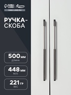 Ручка скоба CAPPIO, алюминий, м/о 448 мм, цвет черный с серой вставкой - фото 809233193